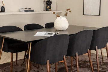 Petra Matgrupp 190 cm Rektangulär med 6 Arch stolar - Svart - Möbler - Bord & matgrupper - Matgrupper