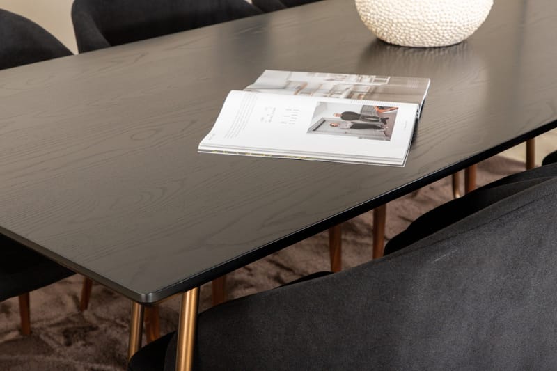 Petra Matgrupp 190 cm Rektangulär med 6 Arch stolar - Svart - Möbler - Bord & matgrupper - Matgrupper