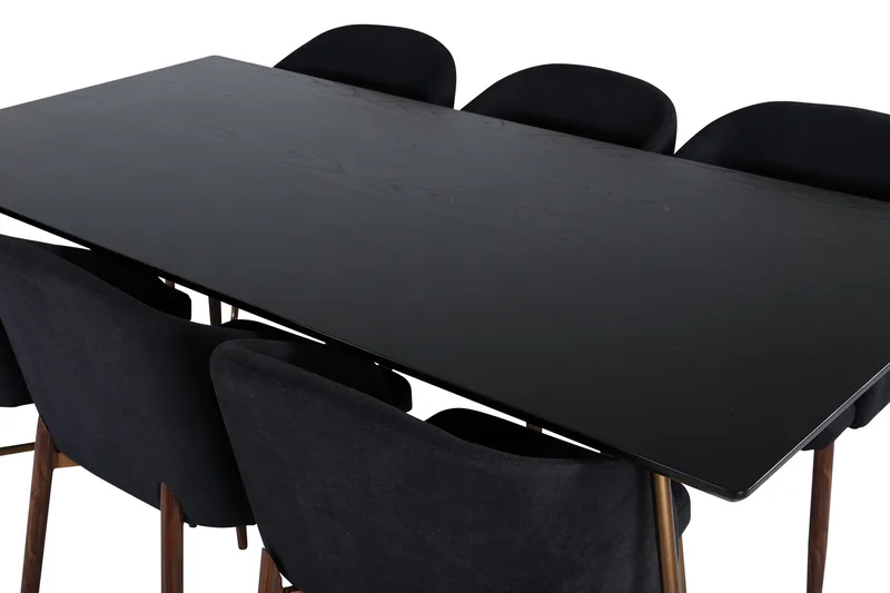 Petra Matgrupp 190 cm Rektangulär med 6 Arch stolar - Svart - Möbler - Bord & matgrupper - Matgrupper