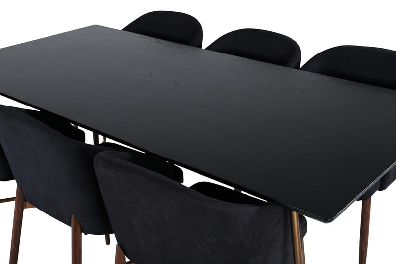 Petra Matgrupp 190 cm Rektangulär med 6 Arch stolar - Svart - Möbler - Bord & matgrupper - Matgrupper