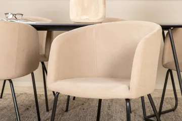 Petra Matgrupp 190 cm Rektangulär med 6 Berit stolar - Beige - Möbler - Bord & matgrupper - Matgrupper