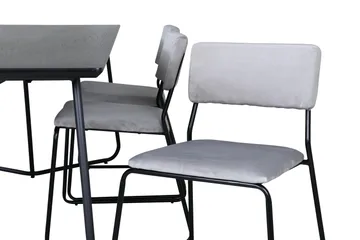 Petra Matgrupp 190 cm Rektangulär med 6 Kenth stolar - Svart - Möbler - Bord & matgrupper - Matgrupper