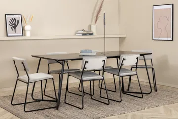 Petra Matgrupp 190 cm Rektangulär med 6 Kenth stolar - Svart - Möbler - Bord & matgrupper - Matgrupper
