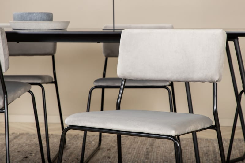 Petra Matgrupp 190 cm Rektangulär med 6 Kenth stolar - Svart - Möbler - Bord & matgrupper - Matgrupper