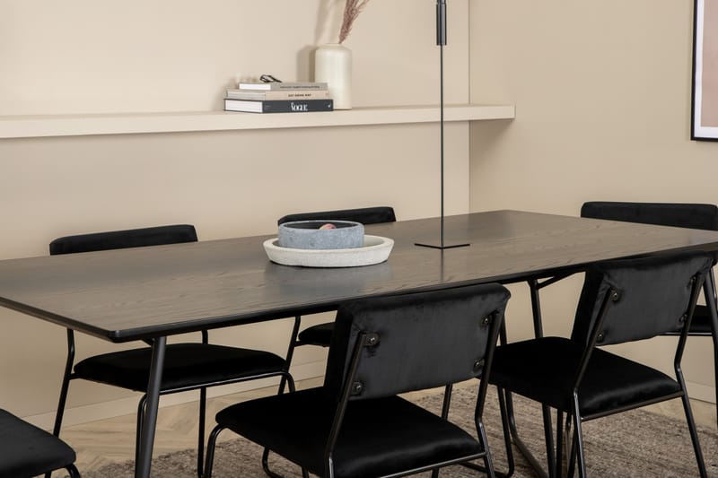 Petra Matgrupp 190 cm Rektangulär med 6 Kenth stolar - Svart - Möbler - Bord & matgrupper - Matgrupper