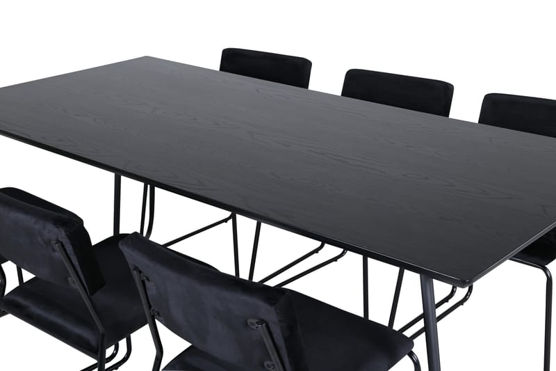 Petra Matgrupp 190 cm Rektangulär med 6 Kenth stolar - Svart - Möbler - Bord & matgrupper - Matgrupper