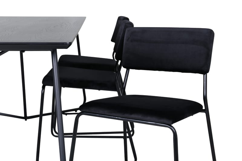 Petra Matgrupp 190 cm Rektangulär med 6 Kenth stolar - Svart - Möbler - Bord & matgrupper - Matgrupper