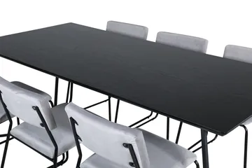 Petra Matgrupp 190 cm Rektangulär med 6 Kenth stolar - Svart - Möbler - Bord & matgrupper - Matgrupper