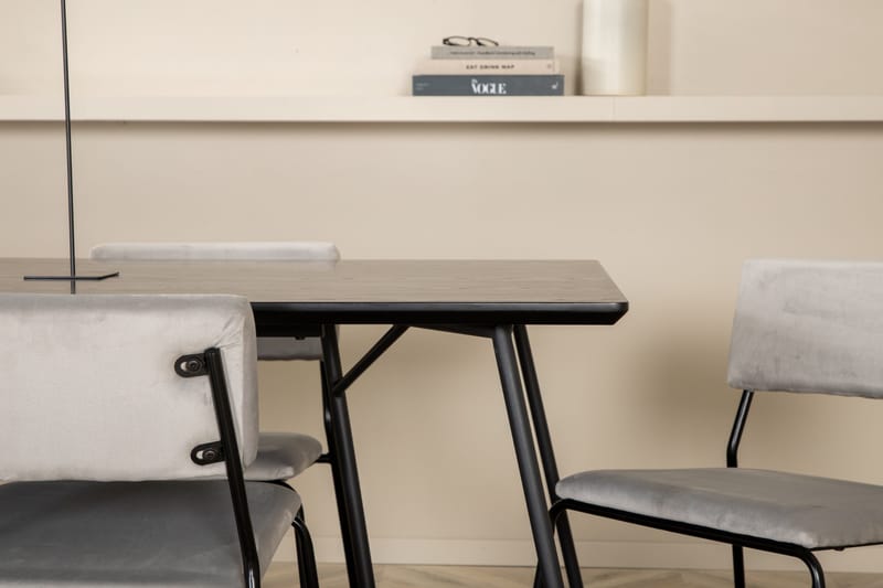 Petra Matgrupp 190 cm Rektangulär med 6 Kenth stolar - Svart - Möbler - Bord & matgrupper - Matgrupper