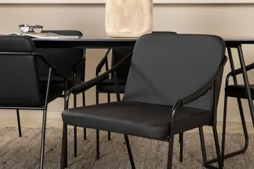 Petra Matgrupp 190 cm Rektangulär med 6 Tvista stolar - Svart - Möbler - Bord & matgrupper - Matgrupper