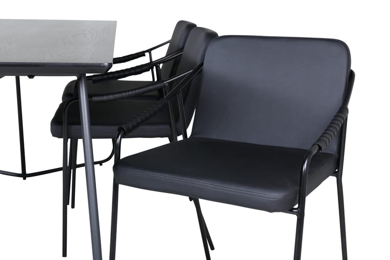 Petra Matgrupp 190 cm Rektangulär med 6 Tvista stolar - Svart - Möbler - Bord & matgrupper - Matgrupper