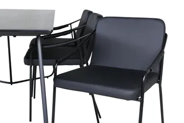 Petra Matgrupp 190 cm Rektangulär med 6 Tvista stolar - Svart - Möbler - Bord & matgrupper - Matgrupper