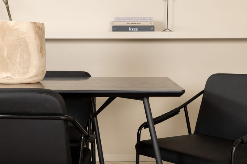 Petra Matgrupp 190 cm Rektangulär med 6 Tvista stolar - Svart - Möbler - Bord & matgrupper - Matgrupper