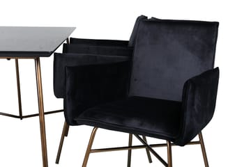 Petra Matgrupp 190 cm Rektangulär med 6 Petra stolar - Svart - Möbler - Bord & matgrupper - Matgrupper