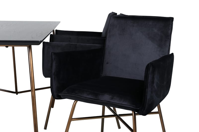 Petra Matgrupp 190 cm Rektangulär med 6 Petra stolar - Svart - Möbler - Bord & matgrupper - Matgrupper