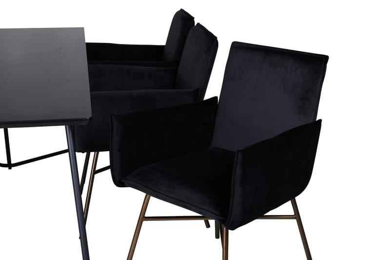 Petra Matgrupp 190 cm Rektangulär med 6 Petra stolar - Svart - Möbler - Bord & matgrupper - Matgrupper