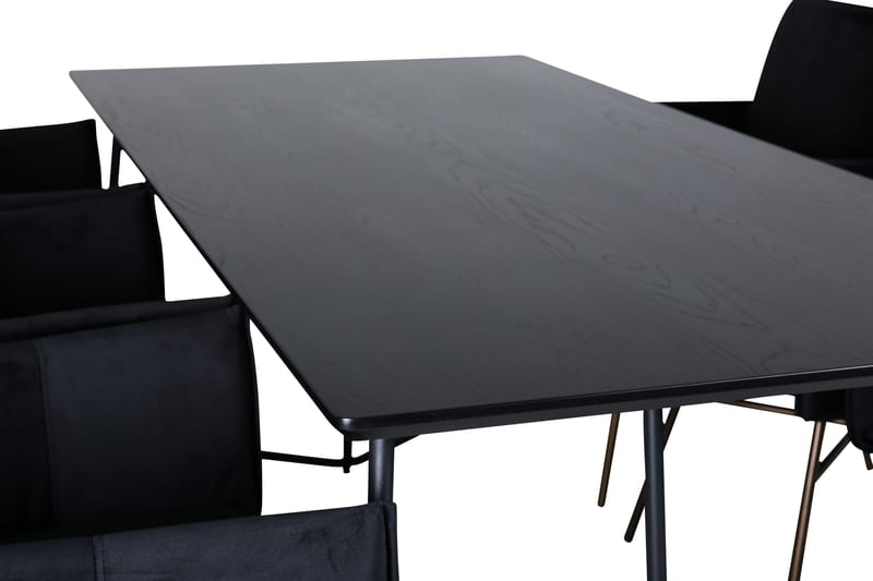Petra Matgrupp 190 cm Rektangulär med 6 Petra stolar - Svart - Möbler - Bord & matgrupper - Matgrupper