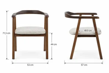 Peyra Förlängningsbart runt 120-220 cm Rökt Ek med 4 Jolie Matstolar - Rökt ek - Möbler - Bord & matgrupper - Matgrupper