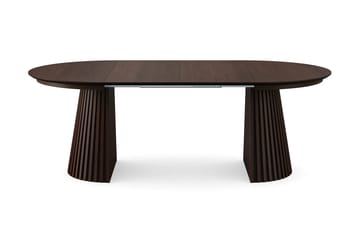 Peyra Förlängningsbart runt 120-220 cm Rökt Ek med 4 Lucy Matstolar - Rökt ek - Möbler - Bord & matgrupper - Matgrupper