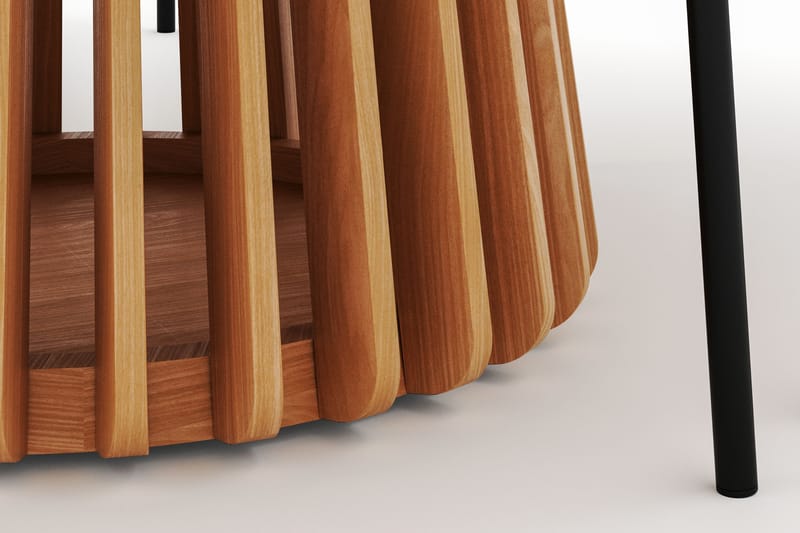 Peyra Matbord 120 cm Rund med 4 Gemmiano Stolar - Natur - Möbler - Bord & matgrupper - Matgrupper