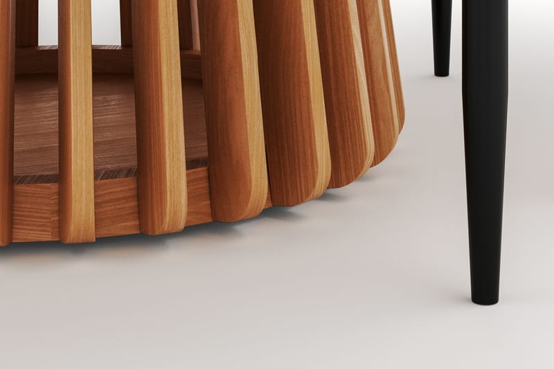 Peyra Matbord 120 cm Rund med 4 Sawako Stolar - Natur - Möbler - Bord & matgrupper - Matgrupper