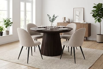 Peyra Matgrupp 120-220 cm förlängningsbart med 4 Nibe Plus Mastolar - Rökt ek - Möbler - Bord & matgrupper - Matgrupper