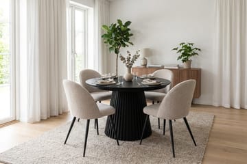 Peyra Matgrupp 120-220 cm förlängningsbart med 4 Nibe Plus Mastolar - Svartlaserad ek - Möbler - Bord & matgrupper - Matgrupper
