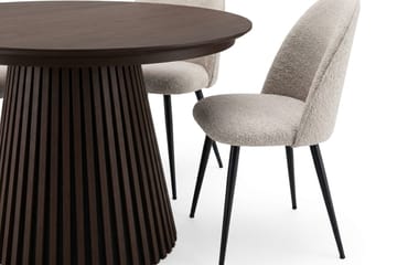 Peyra Matgrupp 120-220 cm förlängningsbart med 4 Nibe Plus Mastolar - Rökt ek - Möbler - Bord & matgrupper - Matgrupper