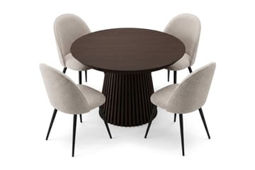 Peyra Matgrupp 120-220 cm förlängningsbart med 4 Nibe Plus Mastolar - Rökt ek - Möbler - Bord & matgrupper - Matgrupper