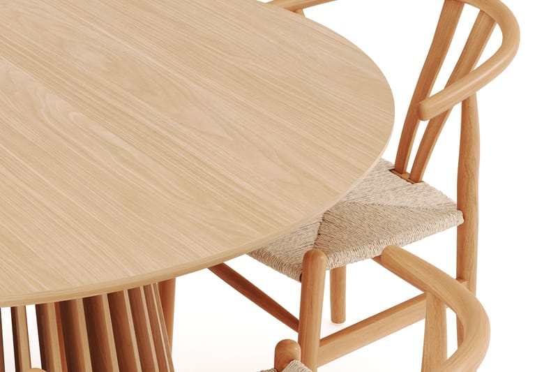 Peyra Matgrupp 120 cm Rund Ek med 4 Dastoori Matstol - 2220068-4,1893466-1 - Natur - Möbler - Bord & matgrupper - Matgrupper