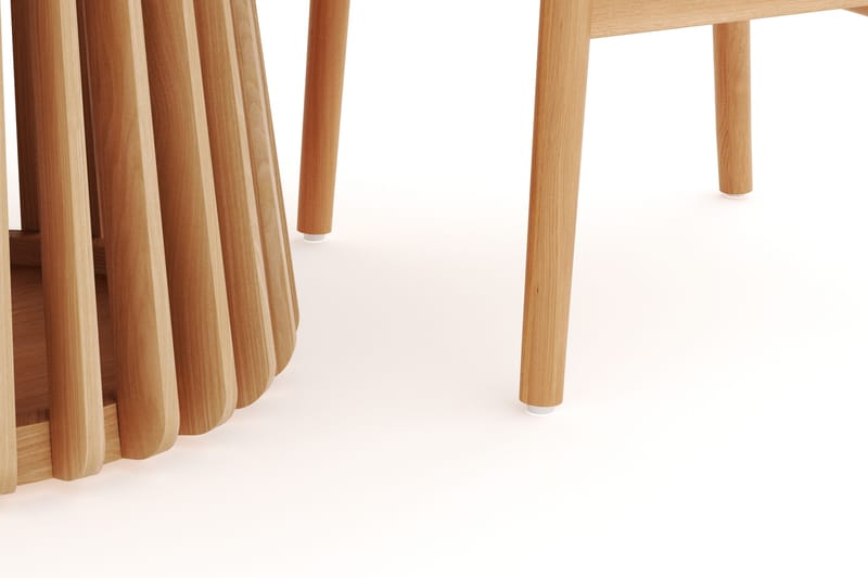 Peyra Matgrupp 120 cm Rund Ek med 4 Dastoori Matstol - 2220068-4,1893466-1 - Natur - Möbler - Bord & matgrupper - Matgrupper