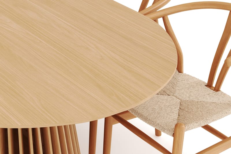 Peyra Matgrupp 200 cm Ovalt Ek med 6 Dastoori Matstolar - Natur - Möbler - Bord & matgrupper - Matgrupper