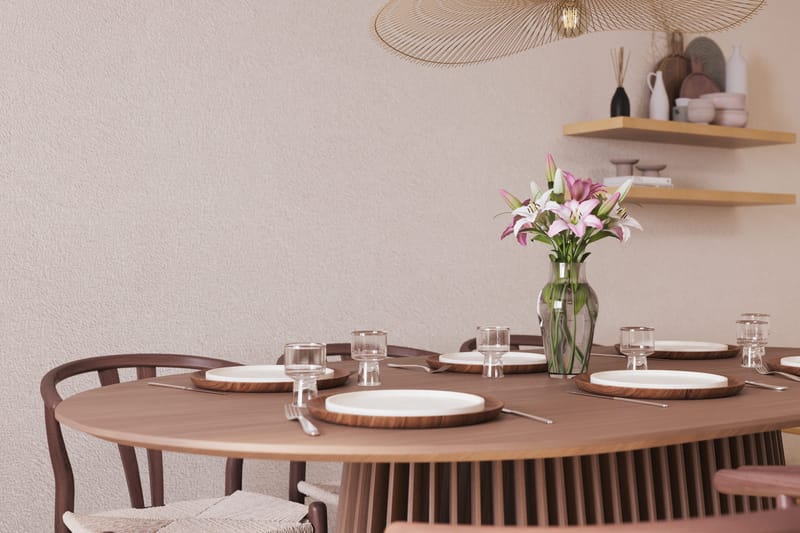 Peyra Matgrupp 200 cm Ovalt med 6 Dastoori Matstol - 2220070-6,1893316-1 - Valnöt - Möbler - Bord & matgrupper - Matgrupper