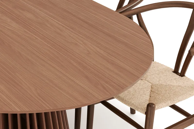 Peyra Matgrupp 200 cm Ovalt med 6 Dastoori Matstolar - Valnöt - Möbler - Bord & matgrupper - Matgrupper