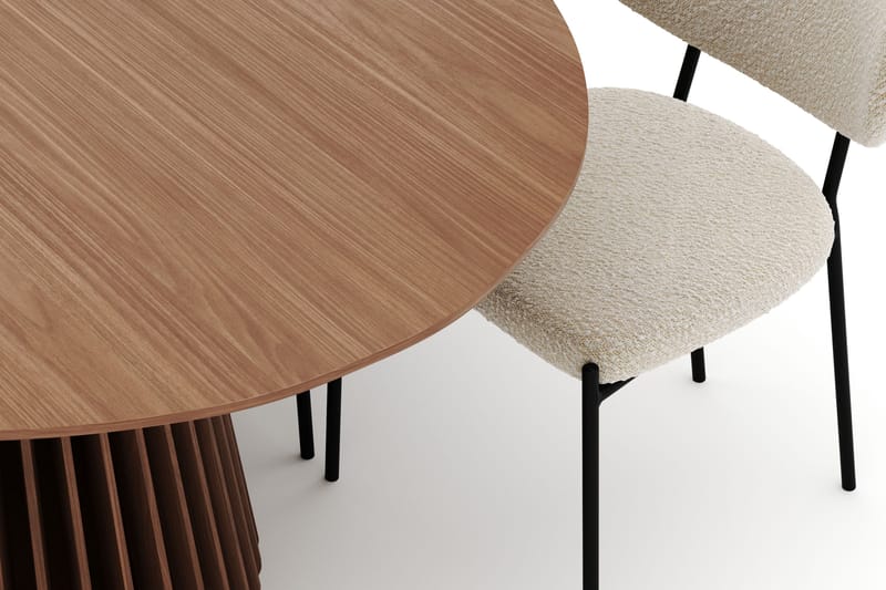 Peyra Ovalt Matbord 200 cm med 6 Gemmiano Stolar - Valnöt - Möbler - Bord & matgrupper - Matgrupper