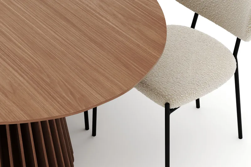 Peyra Ovalt Matbord 200 cm med 6 Gemmiano Stolar - Valnöt - Möbler - Bord & matgrupper - Matgrupper