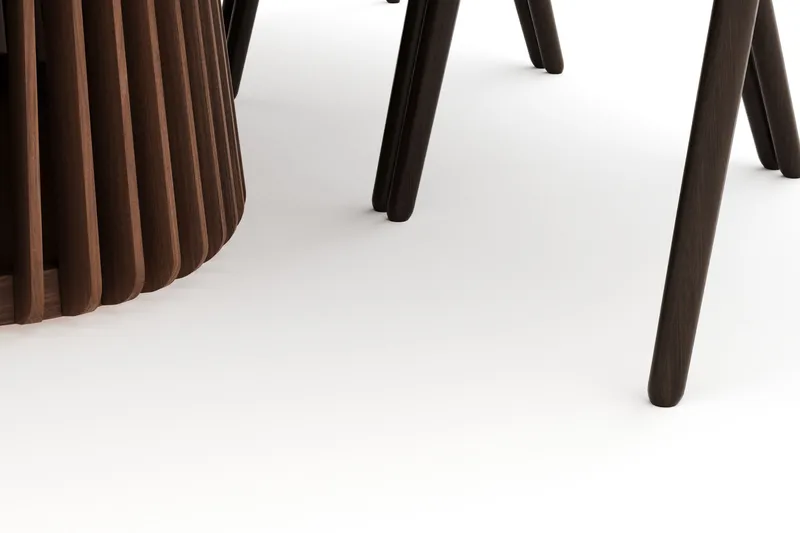 Peyra Ovalt Matgrupp Massiv Valnöt 200 cm med 6 Cytie Karmstolar - Valnöt - Möbler - Bord & matgrupper - Matgrupper