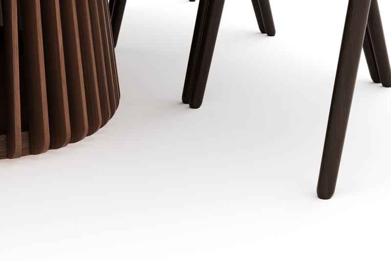 Peyra Ovalt Matgrupp Massiv Valnöt 200 cm med 6 Cytie Karmstolar - Valnöt - Möbler - Bord & matgrupper - Matgrupper