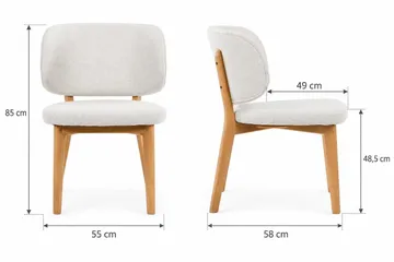 Peyra Rund Utdragbar Matgrupp 120-220 cm – Matbord med 4 Eira Matstolar i Trä med Ekutseende - Natur - Möbler - Bord & matgrupper - Matgrupper
