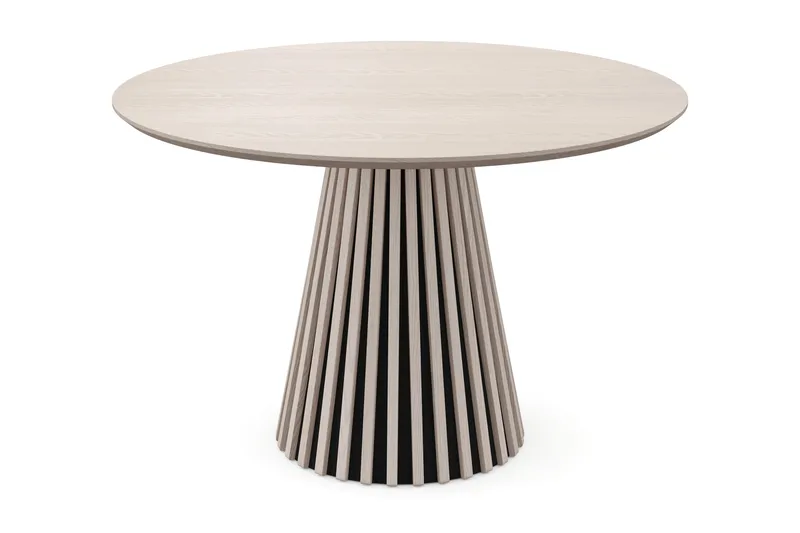 Peyra Runt Matbord 110 cm Fanér, Vitlaserat