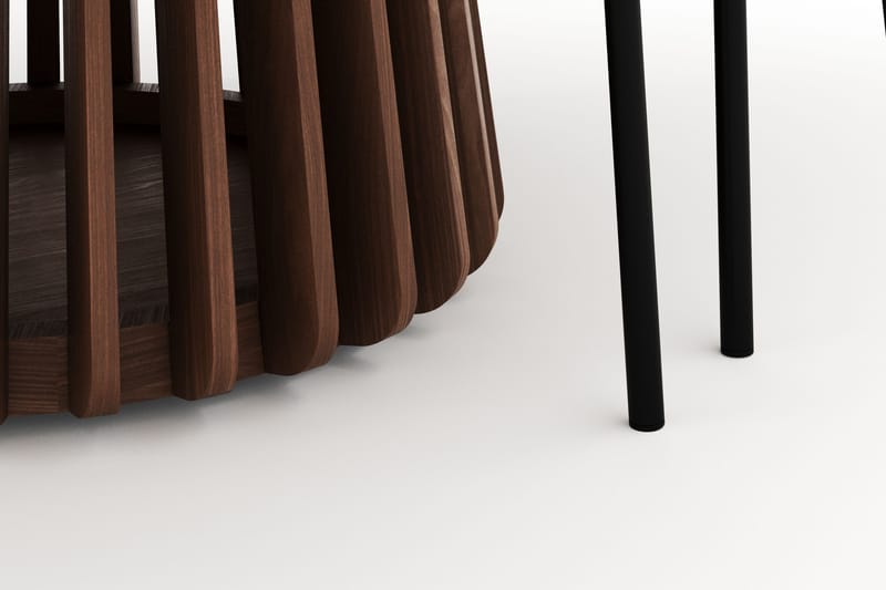 Peyra Runt Matbord 120 cm med 4 Gemmiano Stolar - Valnöt - Möbler - Bord & matgrupper - Matgrupper