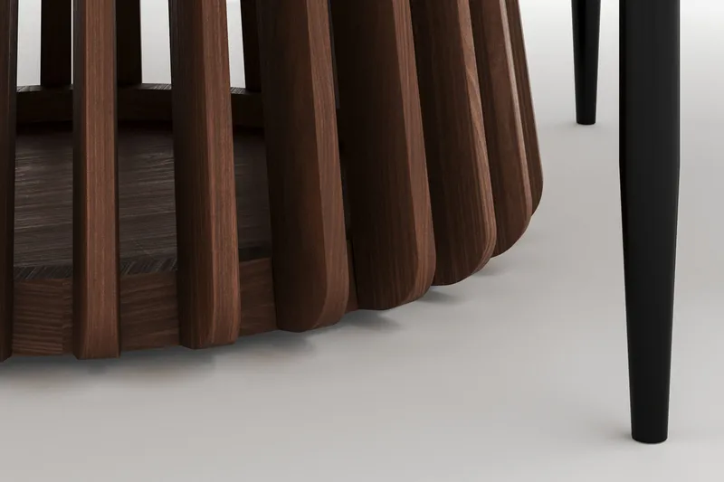 Peyra Runt Matbord 120 cm med 4 Sawako Stolar - Valnöt - Möbler - Bord & matgrupper - Matgrupper