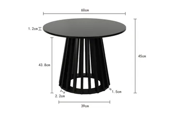 Peyra Soffbord Runt 60 cm Fanér - Svartlaserad ek - Möbler - Bord & matgrupper - Soffbord