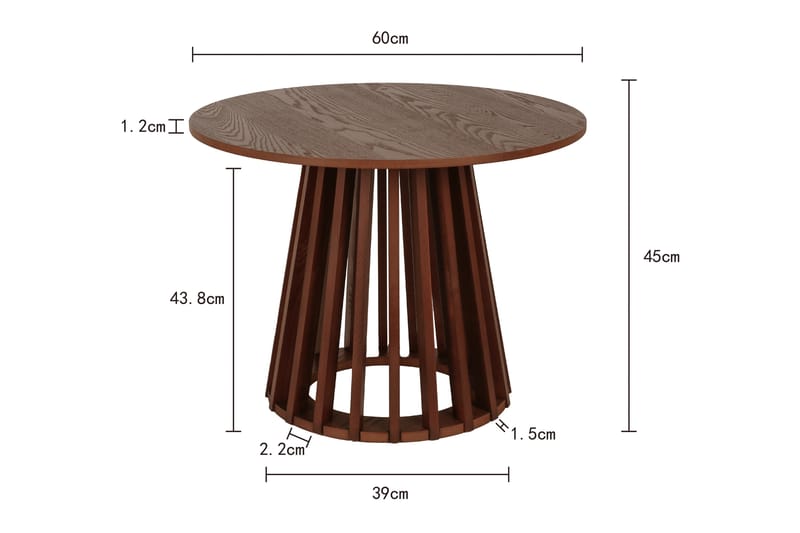 Peyra Soffbord Runt 60 cm Fanér - Valnöt - Möbler - Bord & matgrupper - Soffbord