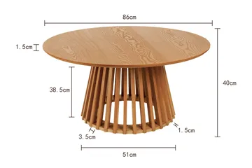 Peyra Soffbord Runt 86 cm Fanér - Ek - Möbler - Bord & matgrupper - Soffbord