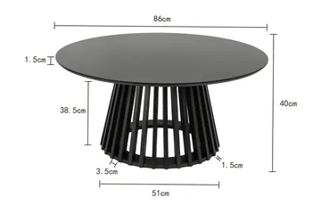 Peyra Soffbord Runt 86 cm Fanér - Svartlaserad ek - Möbler - Bord & matgrupper - Soffbord