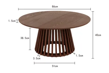 Peyra Soffbord Runt 86 cm Fanér - Valnöt - Möbler - Bord & matgrupper - Soffbord