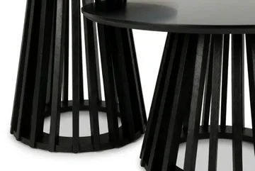 Peyra Soffbord Satsbord Runt 86/60 cm Fanér - Svart - Möbler - Bord & matgrupper - Soffbord
