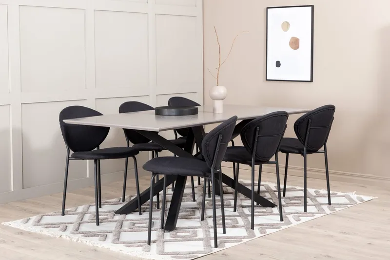 Piazza Matbord 190 cm med 6 Vault Matstol