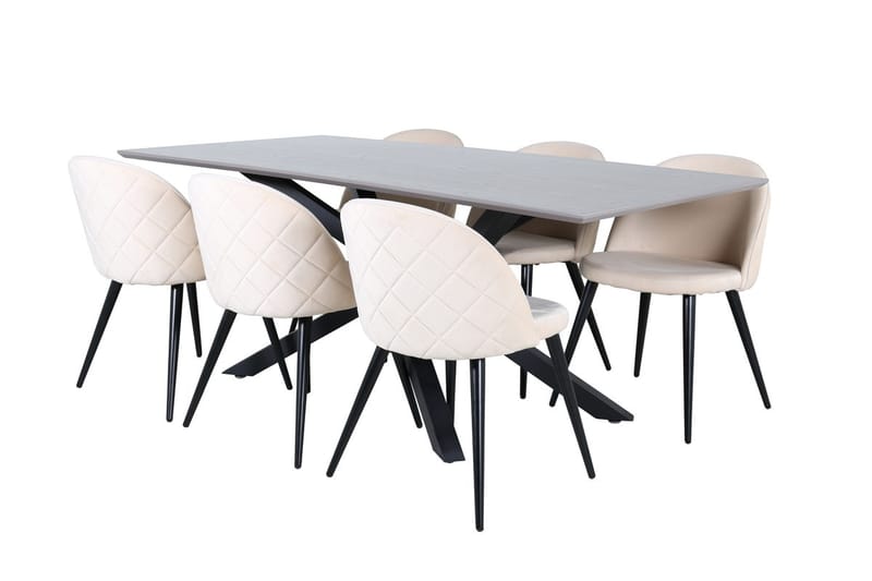 Piazza Matbord 190 cm med 6 Velvet Stitches Matstol - Möbler - Bord & matgrupper - Matgrupper